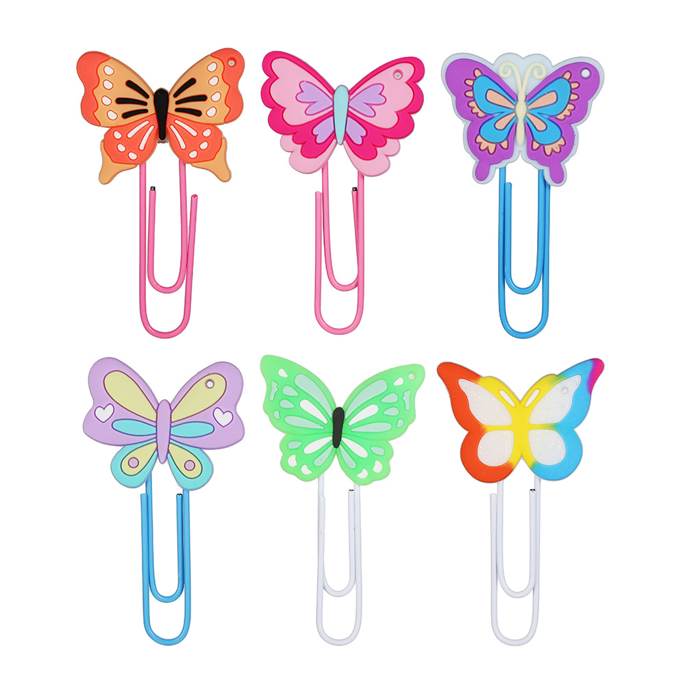 Butterfly Shaped Pvc Soft Glue Epoxy Clip Bookmark 1 Piece Wholesale display picture 2