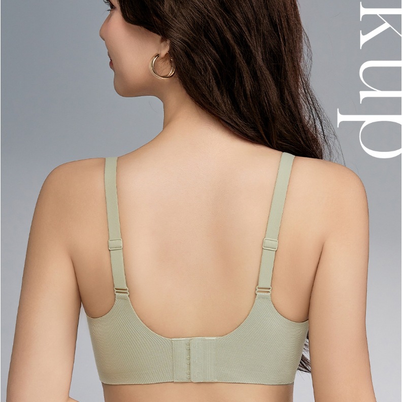 Ropa interior sin sentido con soporte suave roscado, sujetador sin anillo de acero recogido de pecho pequeño para mujer, sujetador de copa fija con soporte superior anti-caída