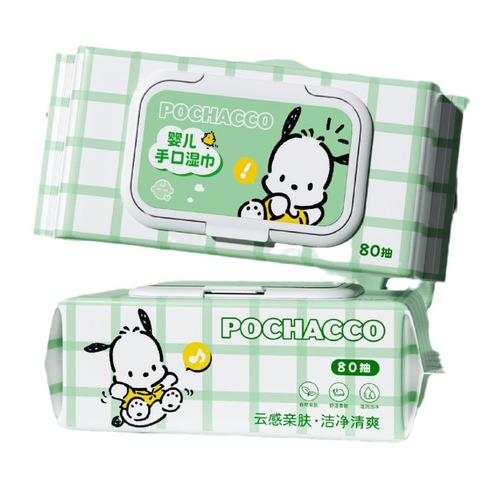 Sanrio Pacha Dog Household Baby Hand and Mouth Wipes Large Pack Mother Baby Baby Baby Wet Wipes Wholesale