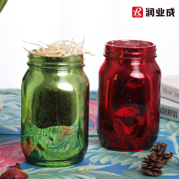 Transparent square mesen bottle glass storage tank honey bottle food…