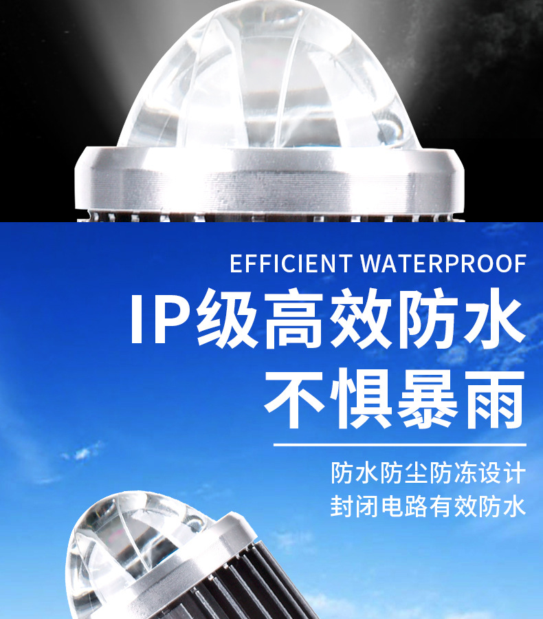 Motorcycle Led Light Electric Car Light Large Bulb Led Double Claw Light Super Bright 100W Watt Strong Light Far and Near Universal 12V
