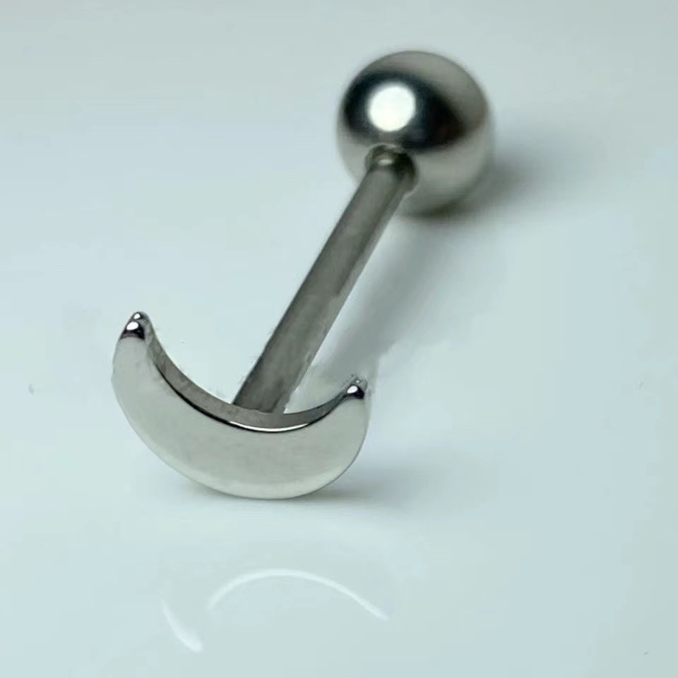 Labret stud lip piercing jewelry styling detail