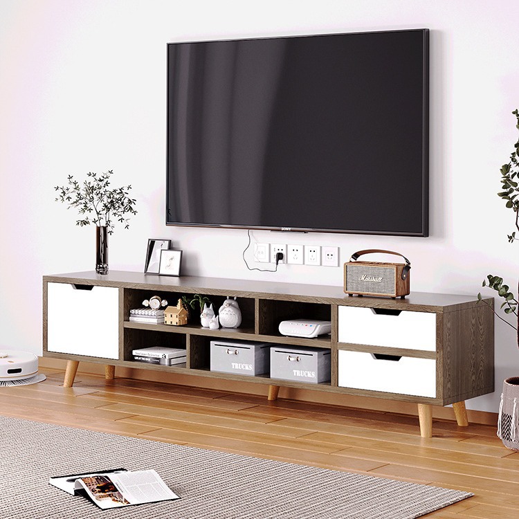 gabinete de televisión gabinete bajo moderno simple sala de estar pequeña casa dormitorio gabinete de piso de madera sólida simple gabinete de televisión