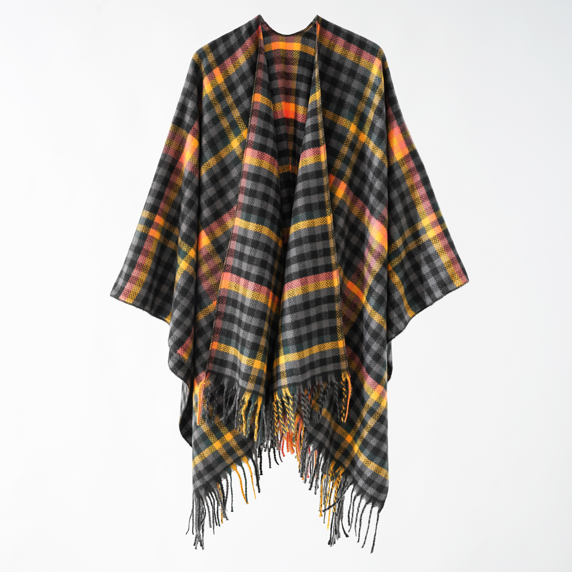2023 nueva borla Plaid viaje foto del cabo versátil moda simple hombres y mujeres chal