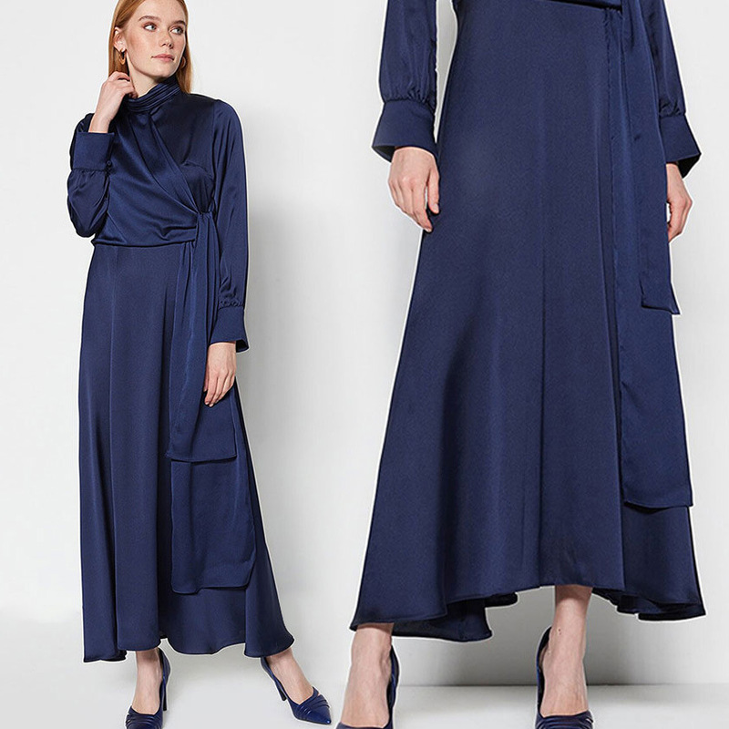 Amazon Ebay Cross-Border New Turkish Dress Robe Women's Fashion Lace-Up Dress Amazon Ebay Cross-Border New Turkish Dress Robe Women's Fashion Lace-Up Dress
