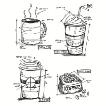 厂家定制现货咖啡杯透明印章DIYPVC硅胶印章成品图章儿童手账文具