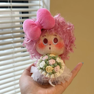 Pluş açarlıqlar: Plush Doll Pendant with - rose-red-bow-bouquet-pink-explosion-pendant
