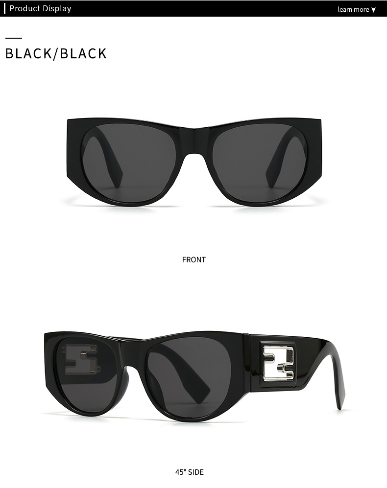 Cross-border foreign trade new modern retro generous frame metal accessories sunglasses INS wind street photography sunglasses 9217_voghion.com