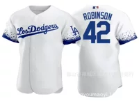 Бейсбольную майку MLB с вышивкой Dodgers 42 белого цвета City Edition можно отправить от имени других людей.