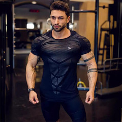 2025新型速乾圧縮男式シャツランニング運動修身短tシャツ男ジム健美トレーニング