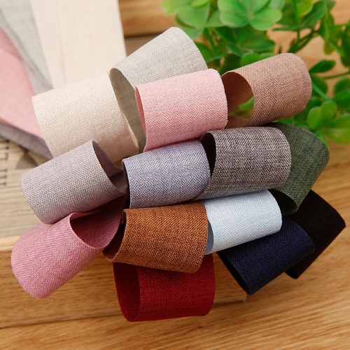 Polyester cotton and linen ribbons, handmade diy hair accessories, clothing, hats, bouquets, material packaging, matte denim webbing