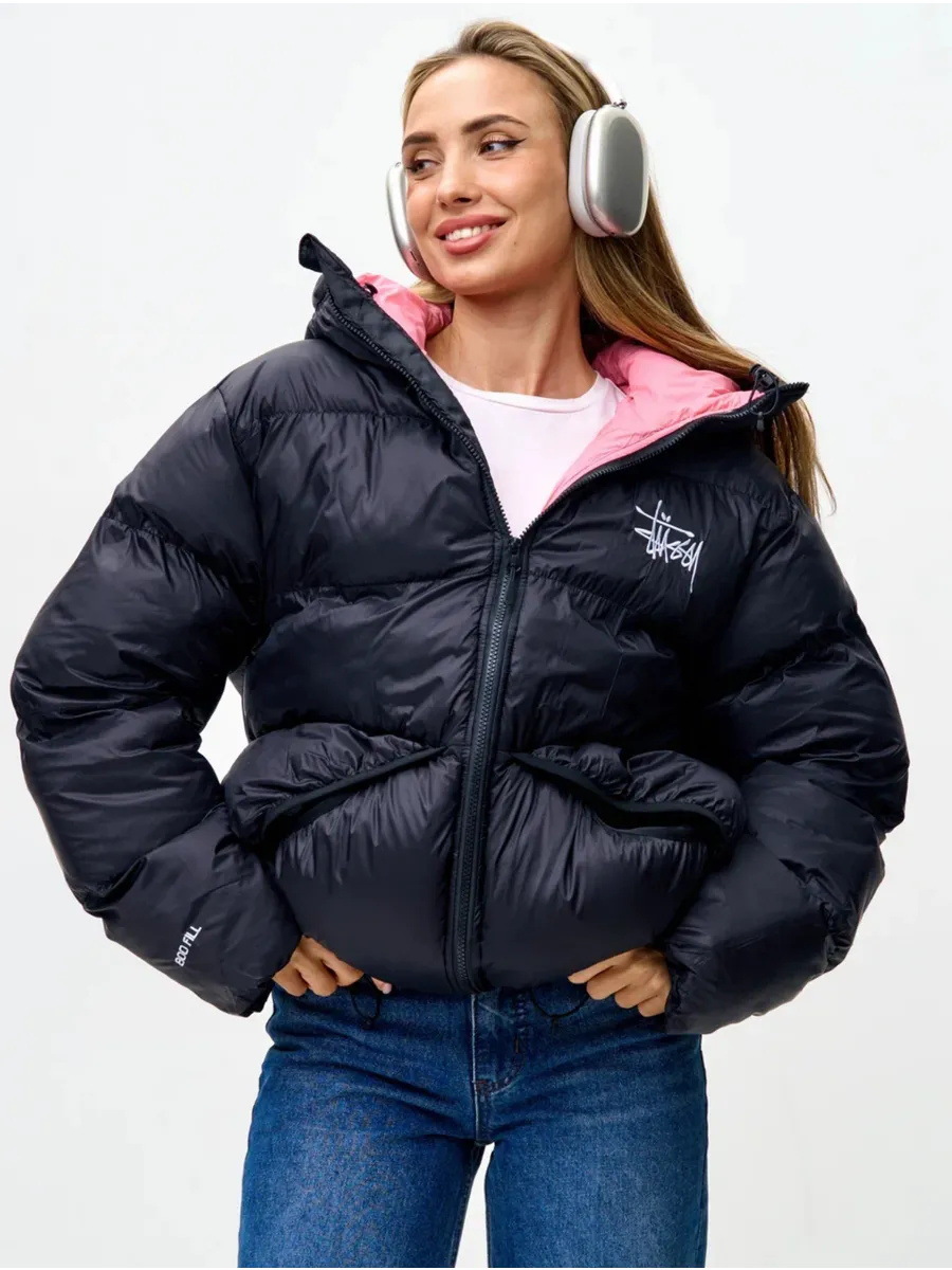 classic warm down jacket with zipper with hood for leisure for men…