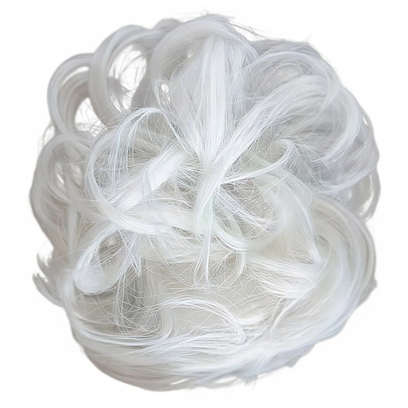 Fabricante mayorista de pelucas de fibra europea y americana resistentes al calor, moños personalizados, rizos sueltos y voluminosos, extensiones de cabello en moño.