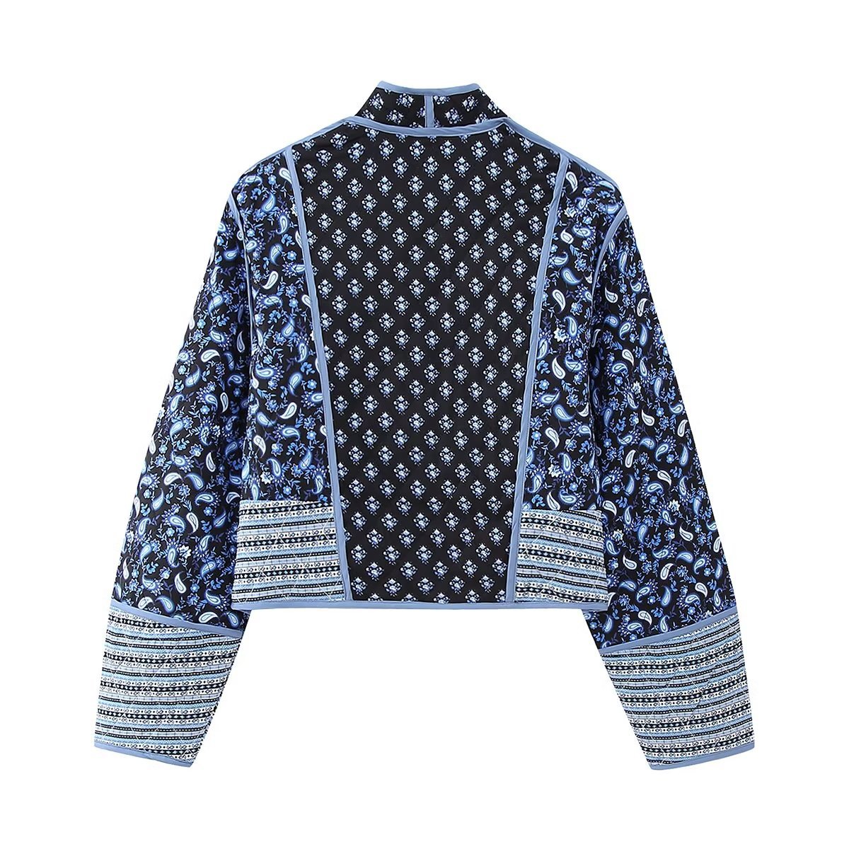 Women's Reversible Printed Jacket Lightweight Autumn Cotton Coat_voghion.com