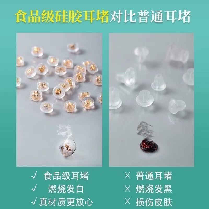 18K Gold-Filled Hamburger Ear Plugs and Ear Plugs Accessories Transparent Environmentally Friendly High-Grade Silicone Earring Plugs DIY Earring Material