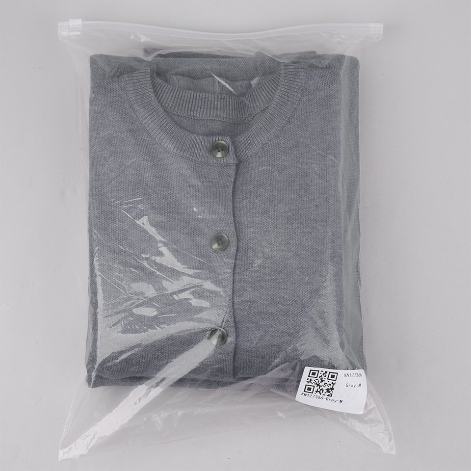 Bộ đầm dệt kim nữ gồm áo cardigan cài nút dáng ôm và quần ống đứng — Màu be, màu xám chi tiết 30