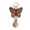 Apricot color (wooden hat clip with holes) [coffee color (flat butterfly)]