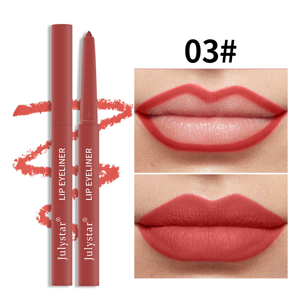 Amazon lip pen waterproof, non-blurring lipstick pen, pink matte lip gloss, rotating lip liner pen set, beauty wholesale undefined
