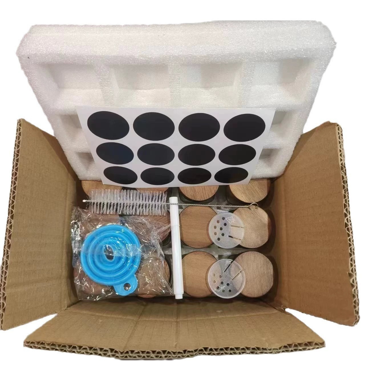 Botella de condimento de cocina cuadrada, frasco de vidrio transparente sellado, botella de condimento, botella de embalaje, botella conveniente de almacenamiento de pimienta