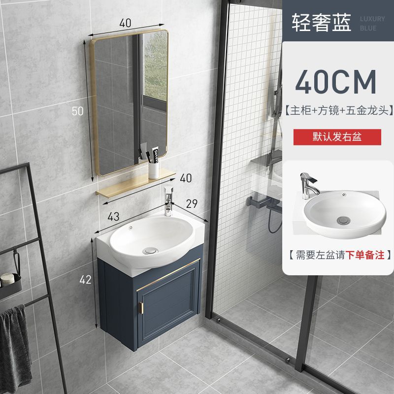 Luz de lujo estilo pequeño apartamento balcón montado en la pared lavabo gabinete combinación baño lavabo Mini Mesa de lavado integrado