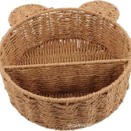 跨境新款编桌面分格收纳盒茶几遥控器钥匙收纳筐化妆品分类整理盒