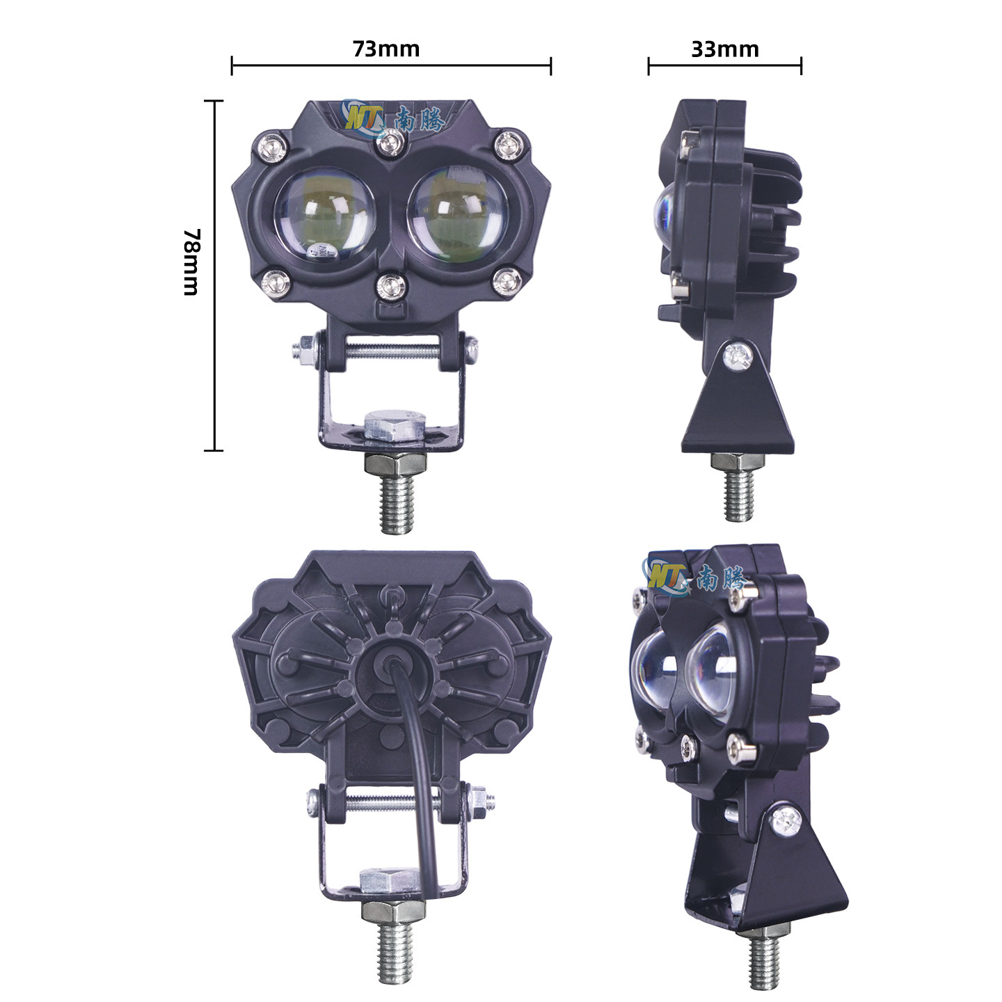 Owl Eagle LED amarillo y blanco de dos colores faro de automóvil eléctrico transformar faro de motocicleta de alto nivel de luz