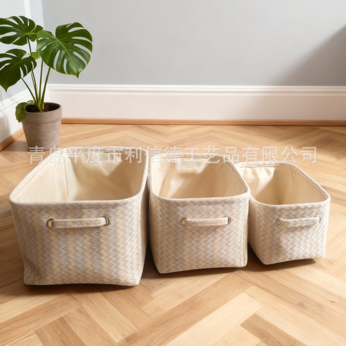 Cross-Border Japanese-Style Cotton and Linen Storage Basket, Foldable Clothes Storage Basket for Home Use, Eco-Friendly Fabric Storage Basket for Bedroom Wardrobe