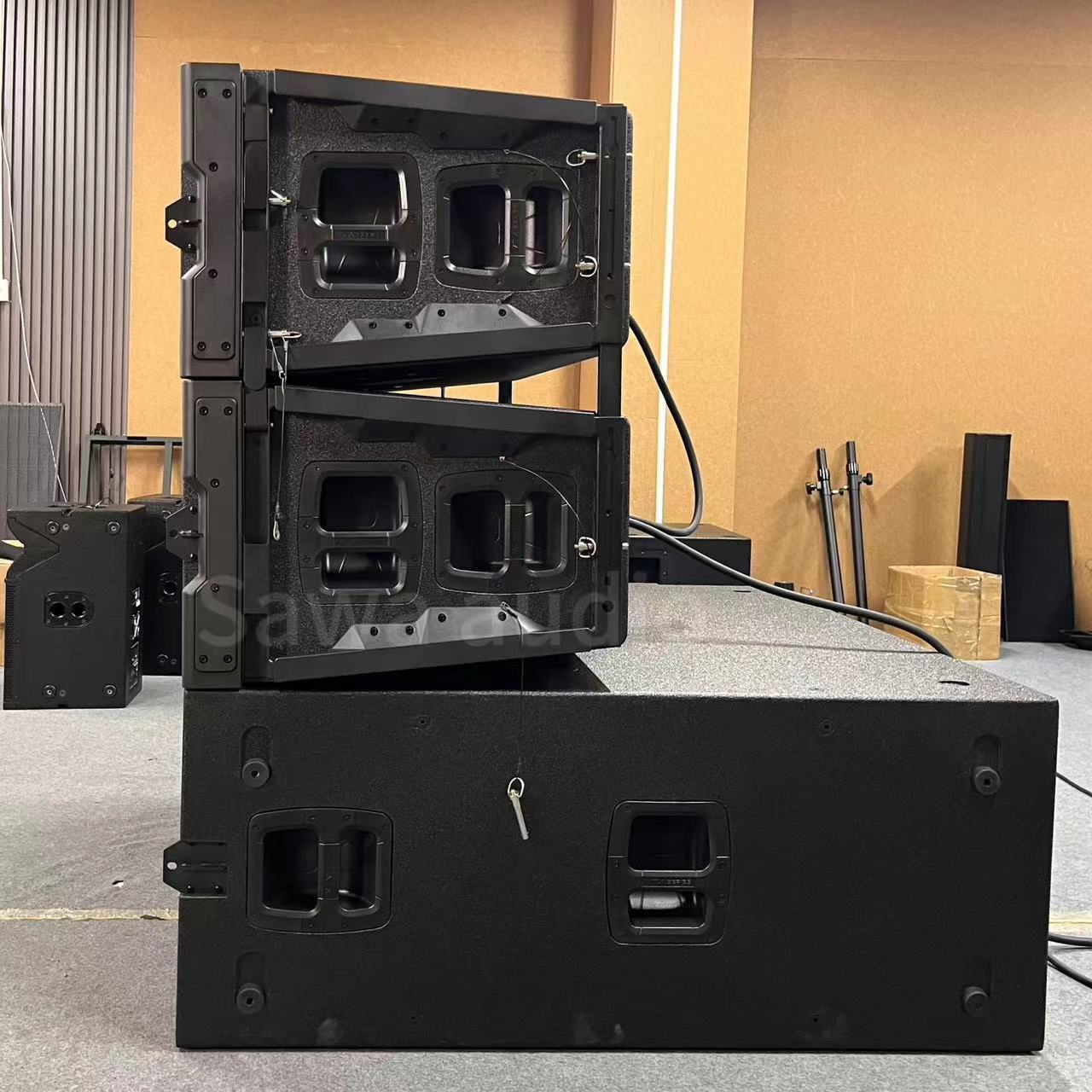 Fábrica directa V25 doble 15 pulgadas de audio de matriz lineal de frecuencia de tres divisiones profesionales de gran escala al aire libre rendimiento de audio de escenario