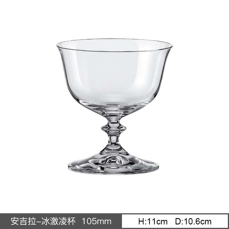 Taza de helado de cristal sin plomo importada de la República Checa LOGO personalizada taza de postre europea en stock al por mayor personalizada