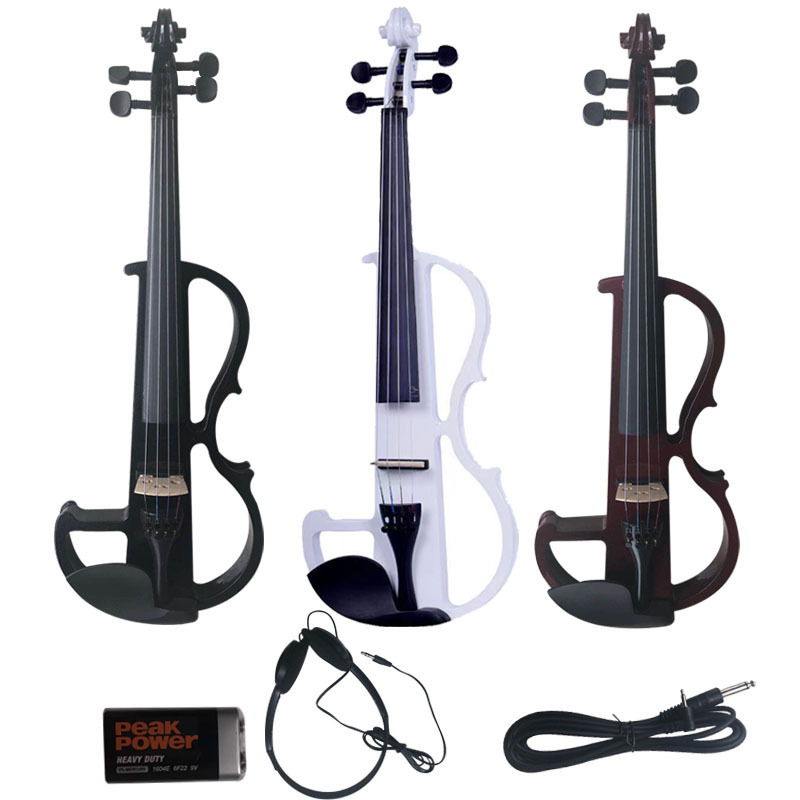 Yan Adult Beginner Playing Black White Electroacoustic Electronic Violin Stage Performance Electric Violin