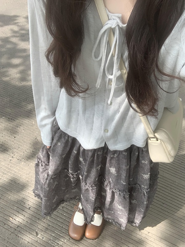 早秋韩系穿搭一整套2025新款长袖连衣裙女碎花长裙感chic套装|undefined