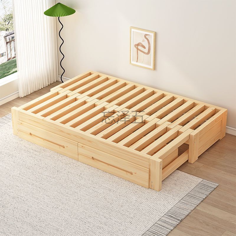 KH实木沙发床多功能沙发折叠床小户型拉床客厅现做一体两用伸缩耐