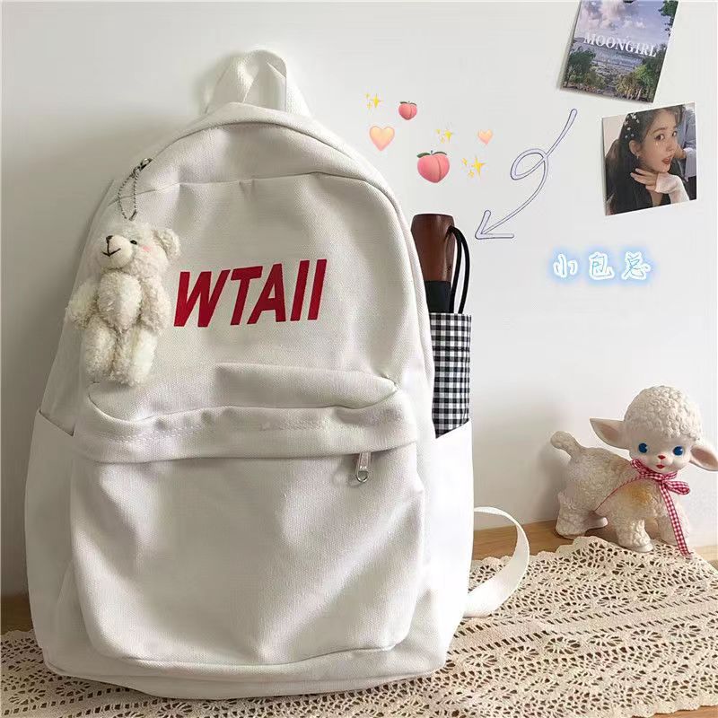 Mochila femenina de Corea de la escuela secundaria Harajuku ulzzang mochila estudiantes de secundaria simple todo partido mochila de lona ins moda