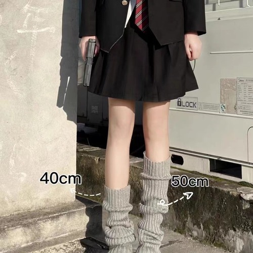 Pure Color Knitted Socks Set Autumn/Winter Warm Long Socks Y2K Original Hostel Style Hot Girl Japanese School Style Bumpy Socks for Women