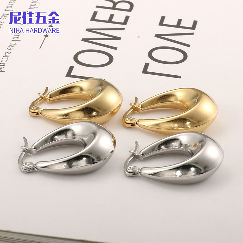 Pendientes estilo francés vintage, acero titanio, lujo ligero, venta caliente Amazon