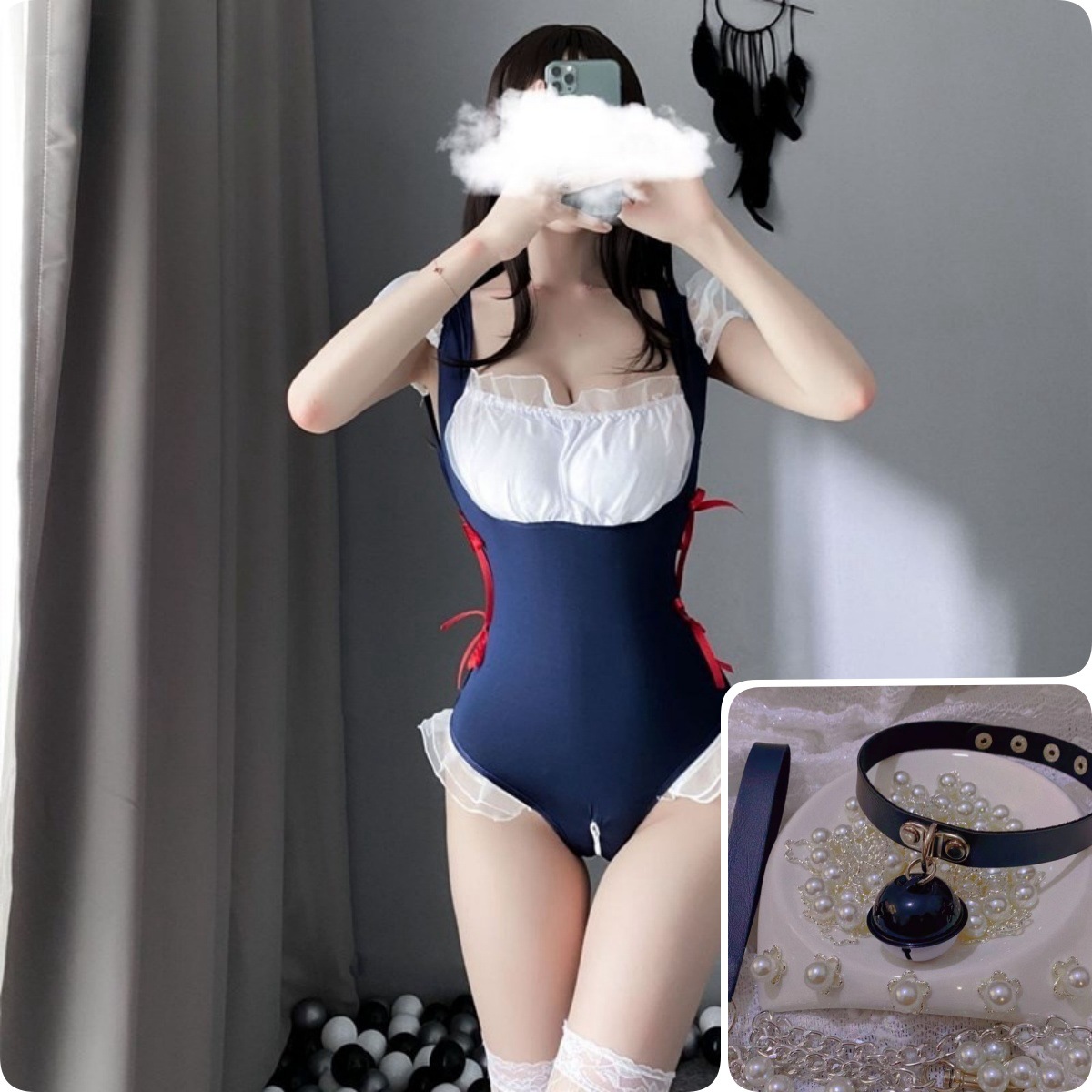 퓨어 디자이어 메이드 점프수트(블루) + 트레이닝 SM 벨 칼라