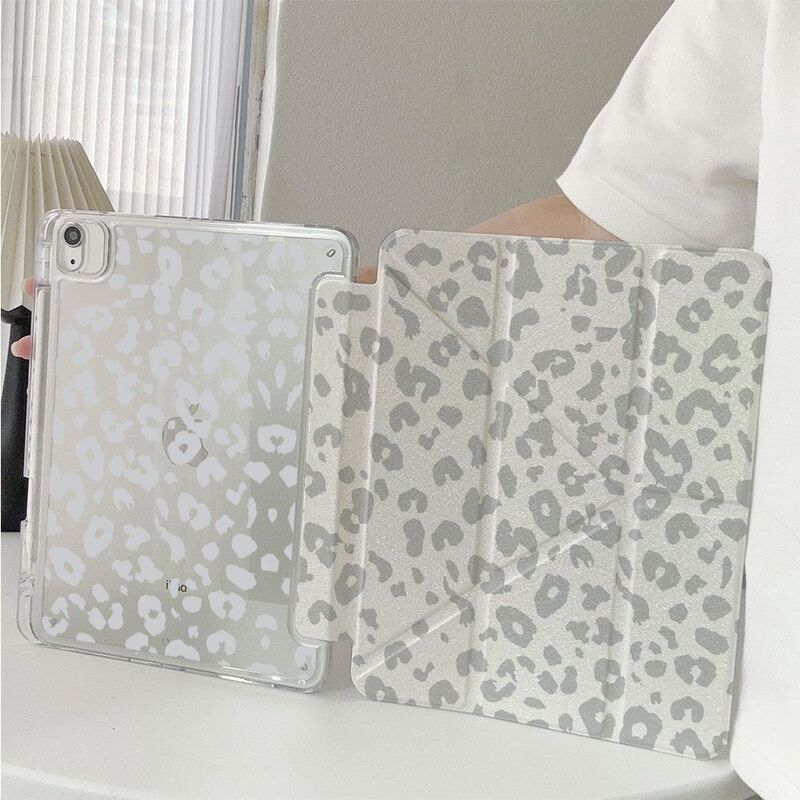 Simple white leopard print tablet case for iPad 10/11/12 generation/Air 4/5/6/8/10 Simple white leopard print tablet case for iPad 10/11/12 generation/Air 4/5/6/8/10
