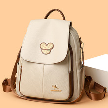 2026新款miqi头袋鼠双肩女包包俩用旅行真皮背包高颜值配色女书包