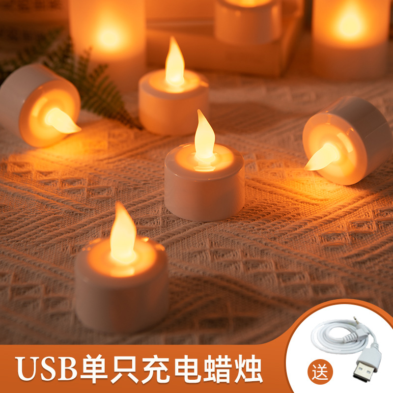 USB can charging LED electronic candlelight household power outage…