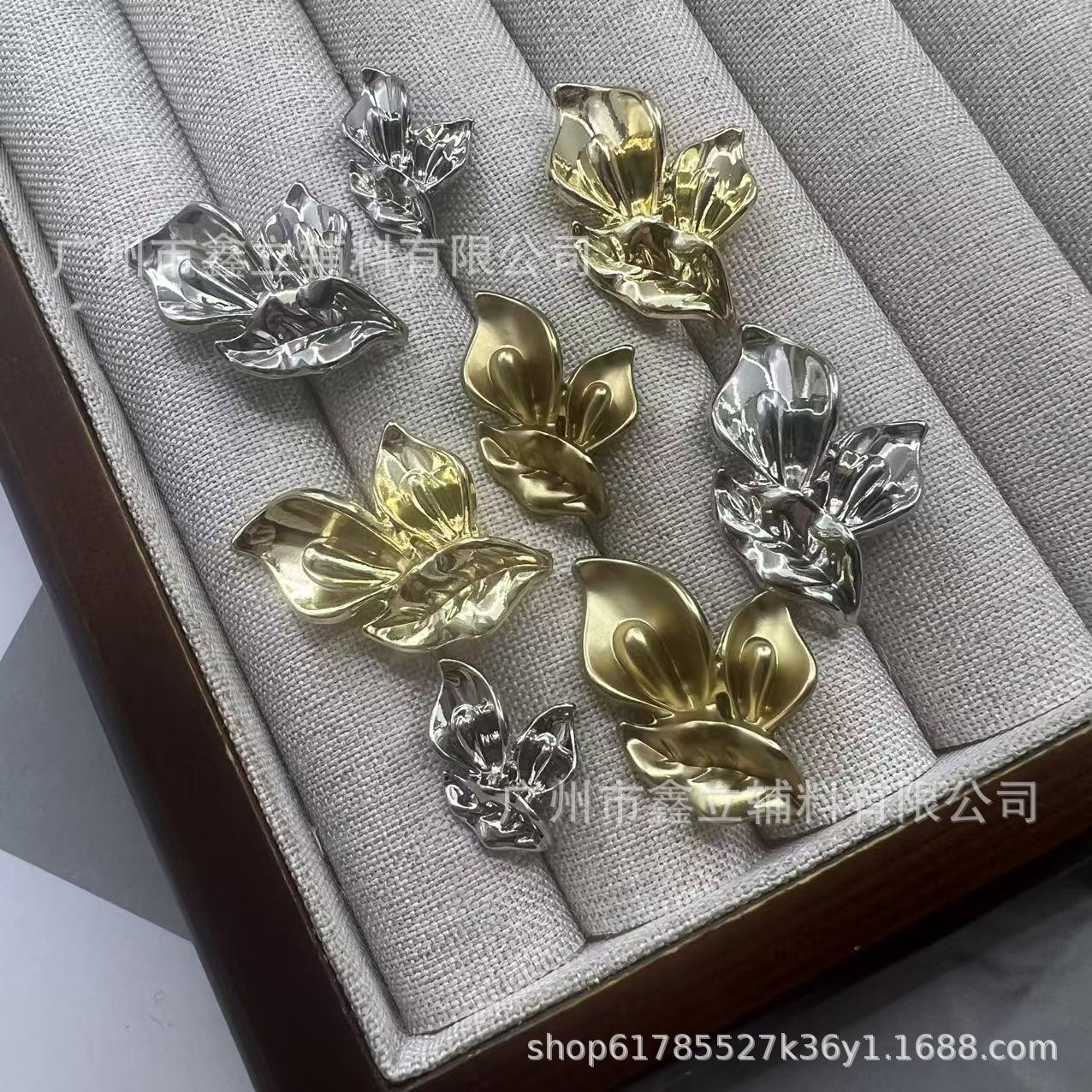 欧美落叶蝴蝶异形纽扣合金手缝扣外套衬衫衣服配小香风扣子