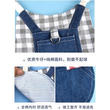 兔子衣服带牵引绳可爱牛仔服侏儒兔兔宠物幼兔垂耳兔新年拍照道具