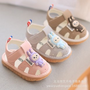 Calling Shoes Boys Baby Shoes 0-1 Year Old 2 Girls Sandals Soft-soled Baby Toddler Shoes Summer Baotou Soft-soled Non-slip