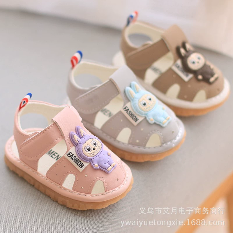 Обувь для мальчиков Детская обувь 0-1 год 2 года для девочек сандалии на мягкой подошве Детские кроссовки летняя головка мягкая подошва нескользящая