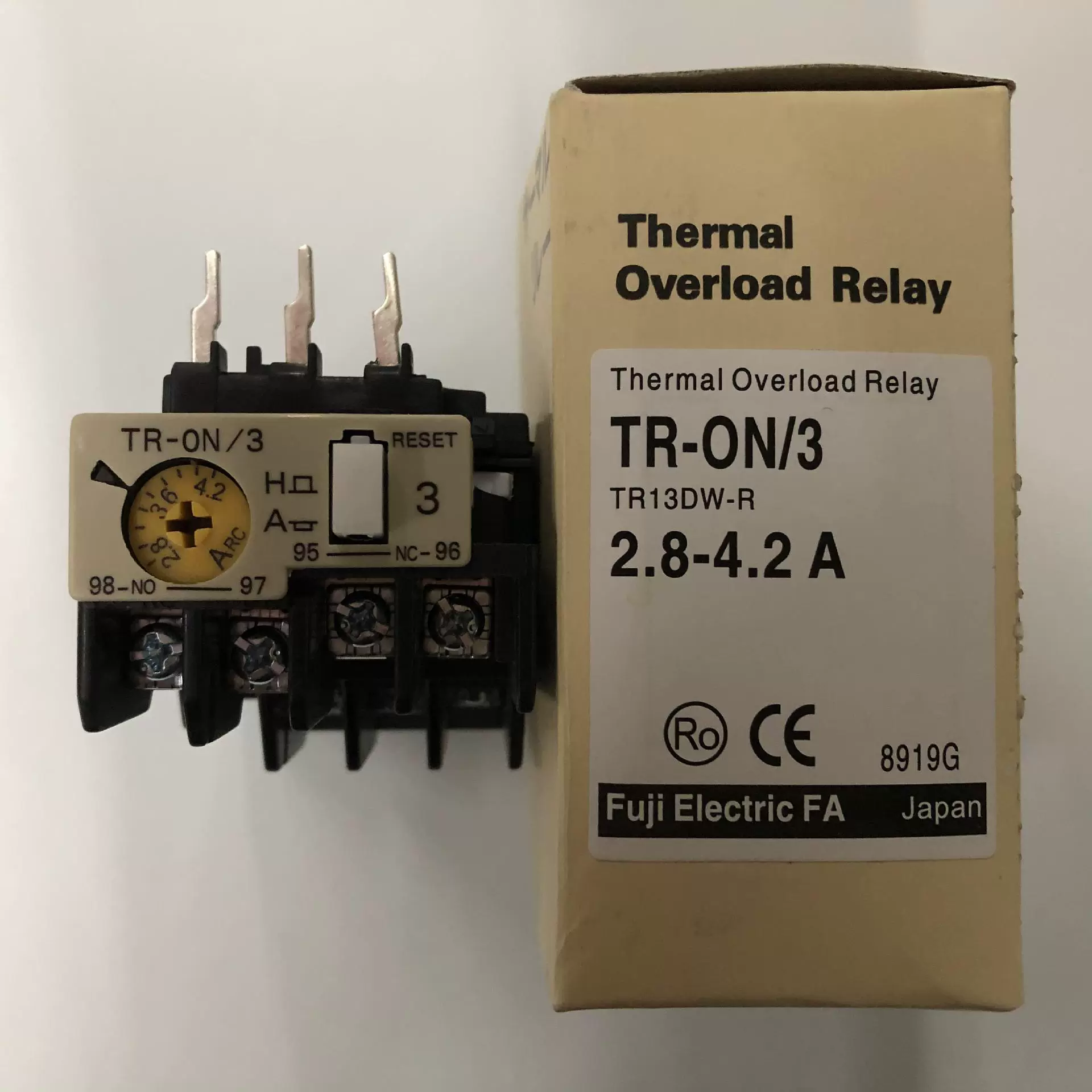 Оригинальное тепловое реле TR-ON/3 2.8-4.2A Fuji с защитой от перегрузки по току