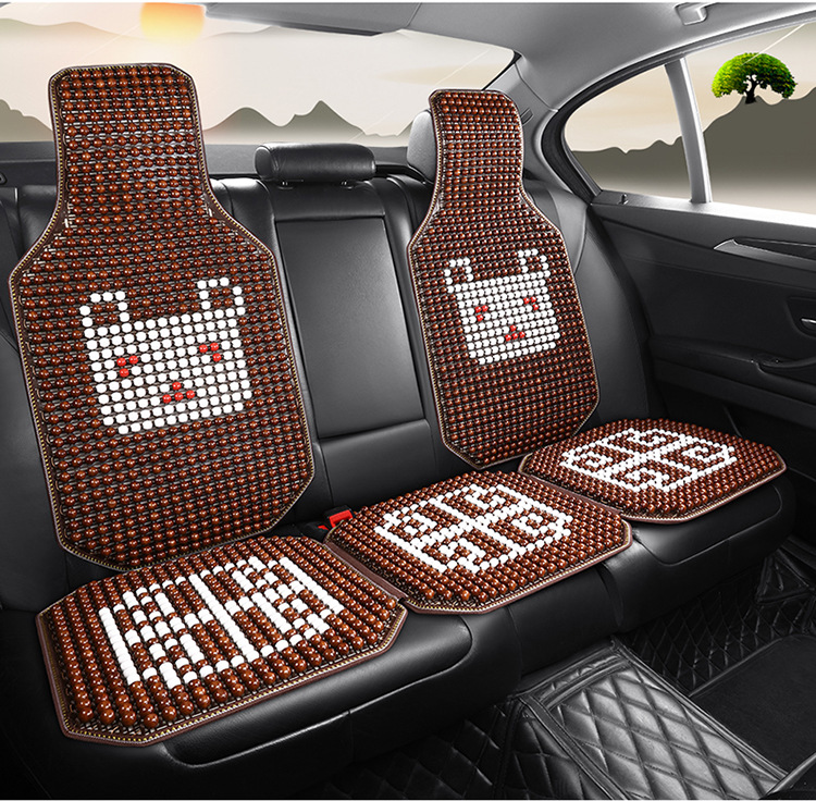 Car seat cushion summer cooling pad single-piece ventilated breathable wood bead seat cushion summer car seat pad truck cooling mat