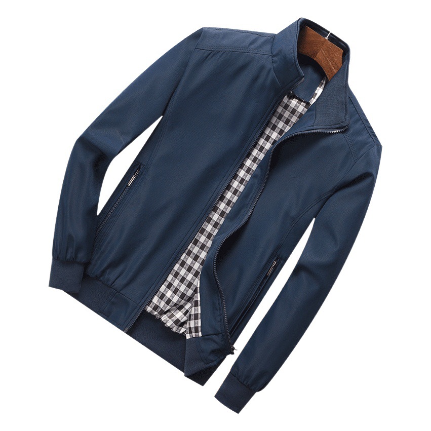 Abrigo transfronterizo abrigo de negocios casual para hombres primavera y otoño abrigo ligero de color sólido para hombres entrega de una pieza de gran tamaño