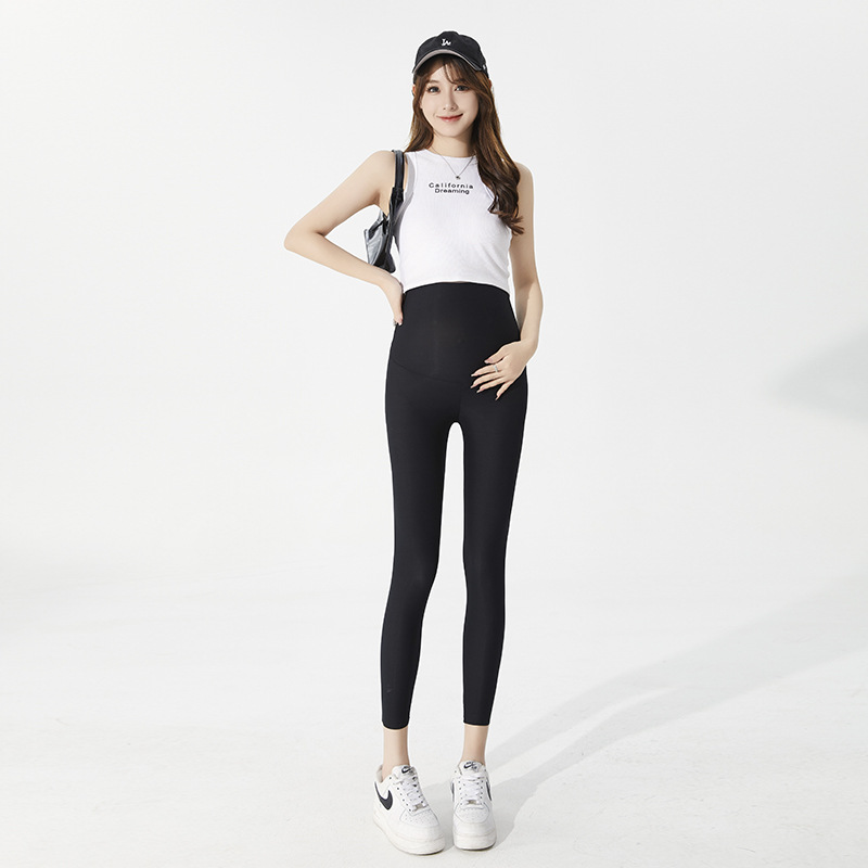 Summer Lightweight Breathable Pregnant Women's Pants High Waist Abdominal Women's Yoga Sports Yoga Pants Fitness Running Pants