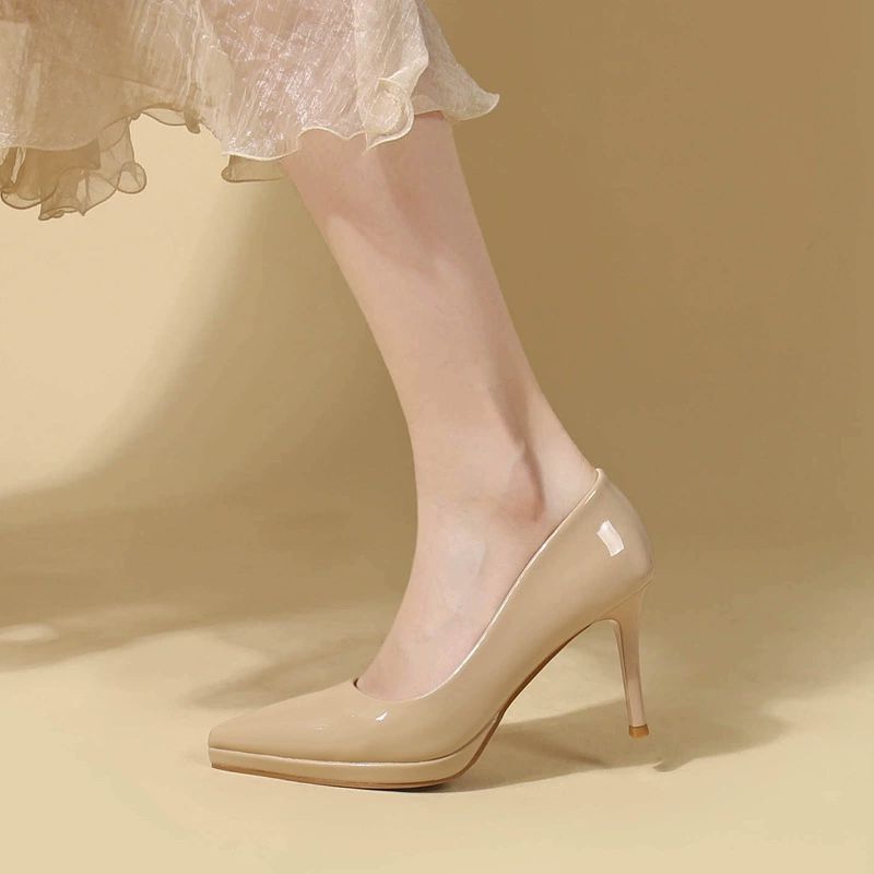 Sexy fashionable footwear pointy toe, shoes high heels, Korean style, bright catchy style