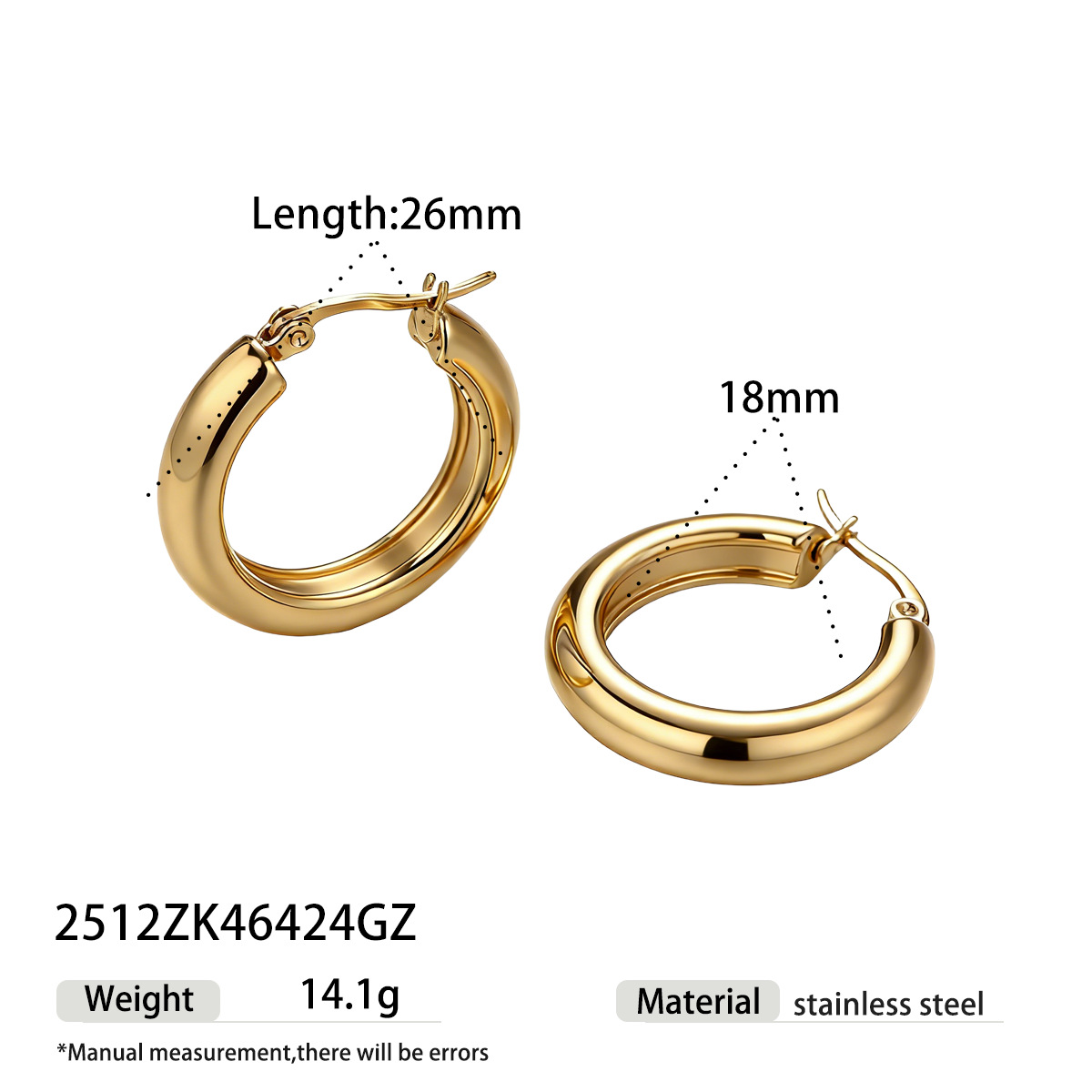 Taina europa y americana pendientes de acero inoxidable nicho de alta calidad estilo anillo personalidad oro y plata de doble color joyas de acero de titanio