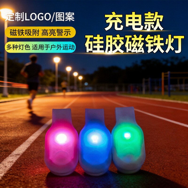 Type-C Charging Led Magnetic Warning Light Outdoor Running and Cycling Light Silicone Safety Luminous Warning Lighting Type-C Charging Led Magnetic Warning Light Outdoor Running and Cycling Light Silicone Safety Luminous Warning Lighting